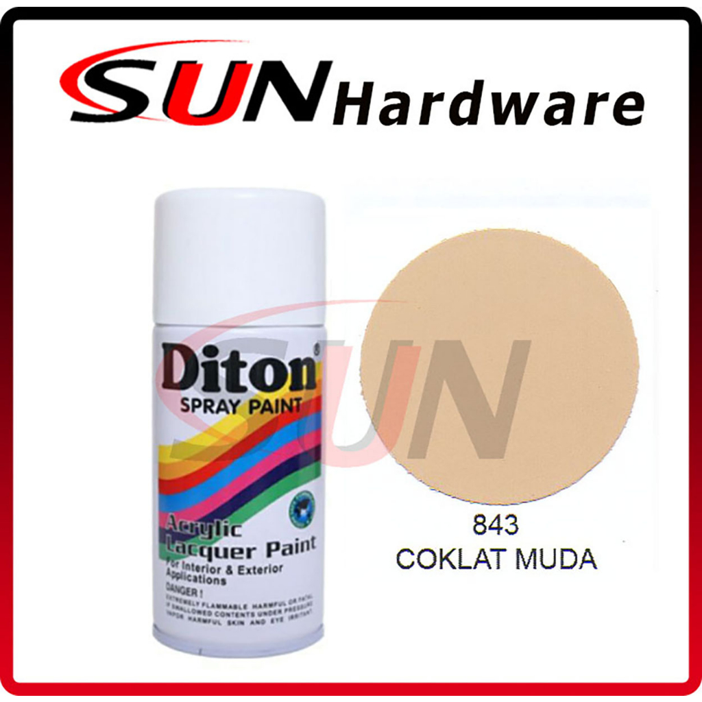 Pilox DITON 300 cc Coklat Muda 843 Pilox Pylox Cat Semprot Solid Brown