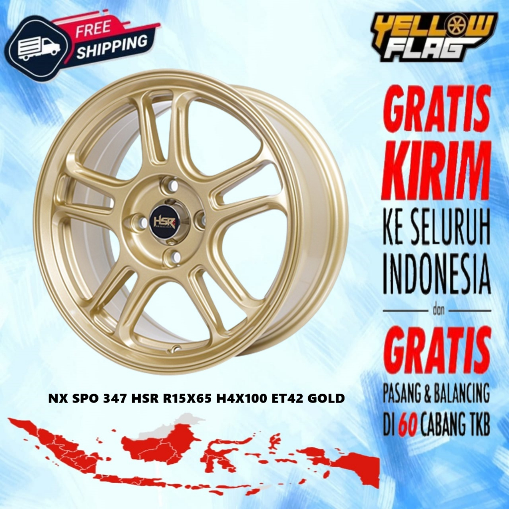 velg Mobil Ring 15 Hsr Nx SPO velg Racing r15 Buat mobil Picanto Fiesta Spin