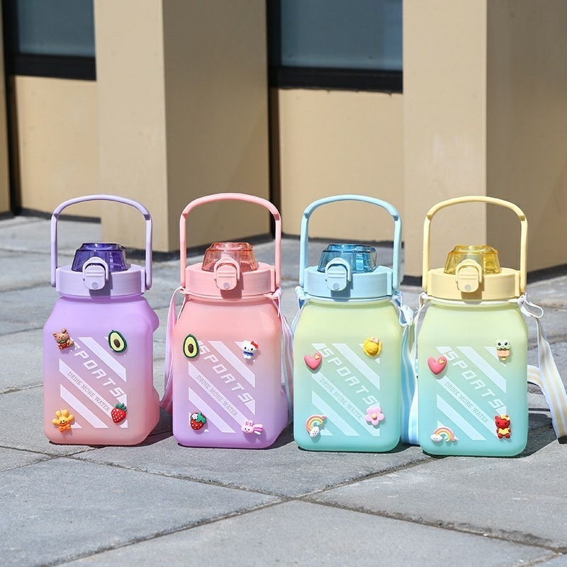 Botol Minum 1,5 Liter Botol Minum Viral Botol Pelangi Botol Minum Motivasi Free Stiker 2D & 3D