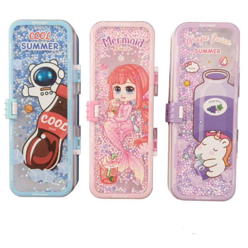 

Tempat pensil unicorn, mermaid, astronot ada bola gabus / Kotak pensil 2 tingkat mermaid, unicorn, astronot ada mainan bola gabus
