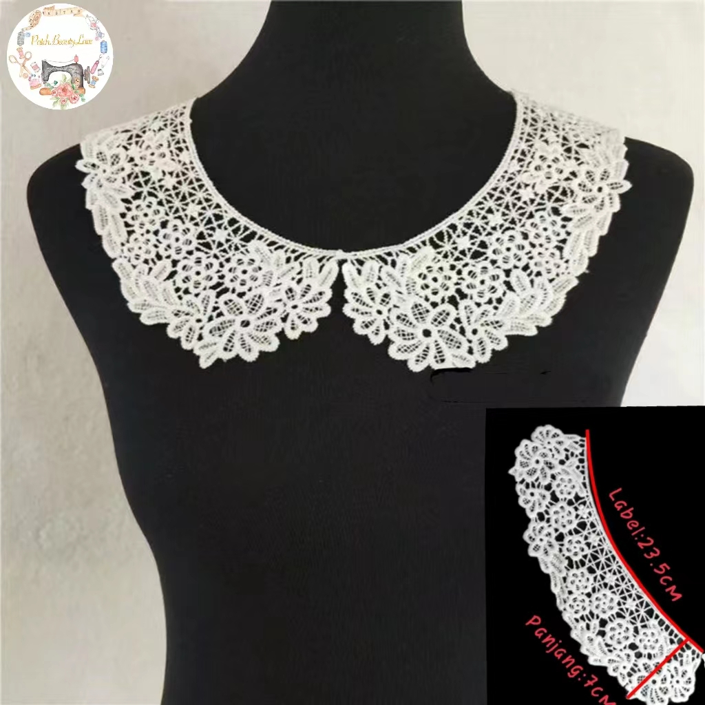 Aksesoris Kerah Jahit Wanita, Renda Kerah, Kerah Lebar, Collar Impor
