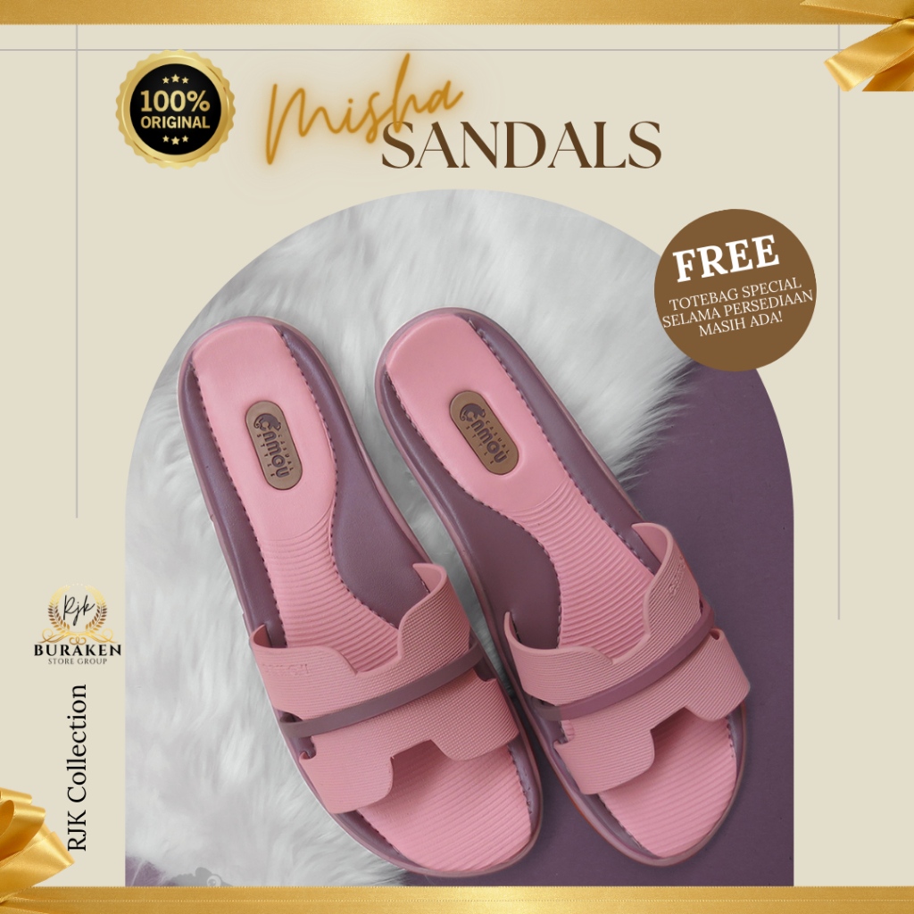 [RJK Collection] Sandal Slide Slip On Camou Wanita Pink Coral Anti Air Nyaman Dipakai