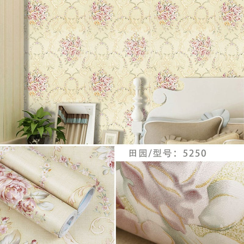 Wallpaper Dinding Shabby Wallpaper Stiker Bunga 45cm x 10m