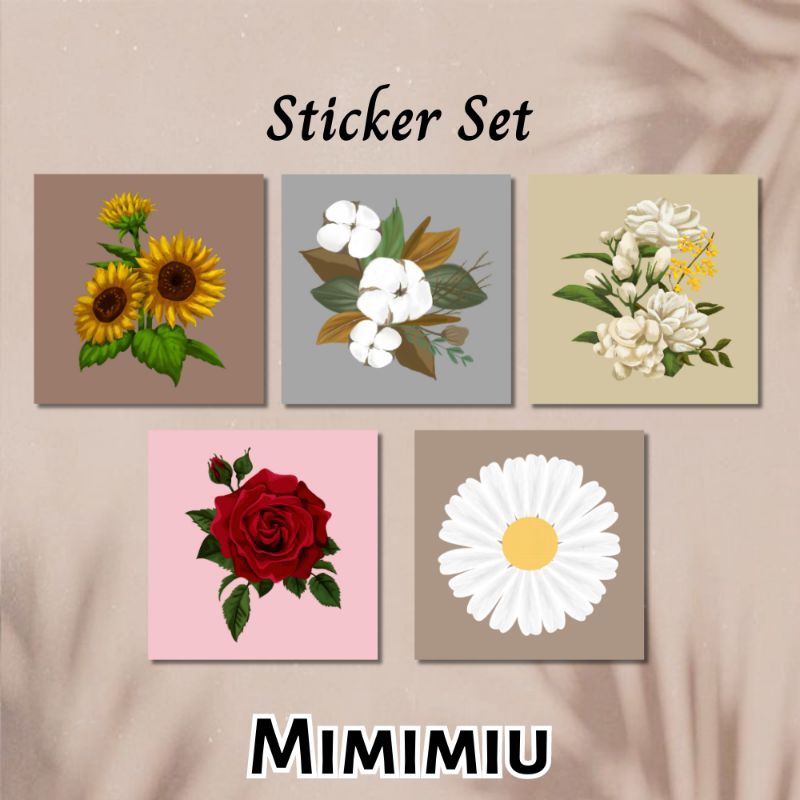 

[Mimimiu] sticker bunga set 3x3cm