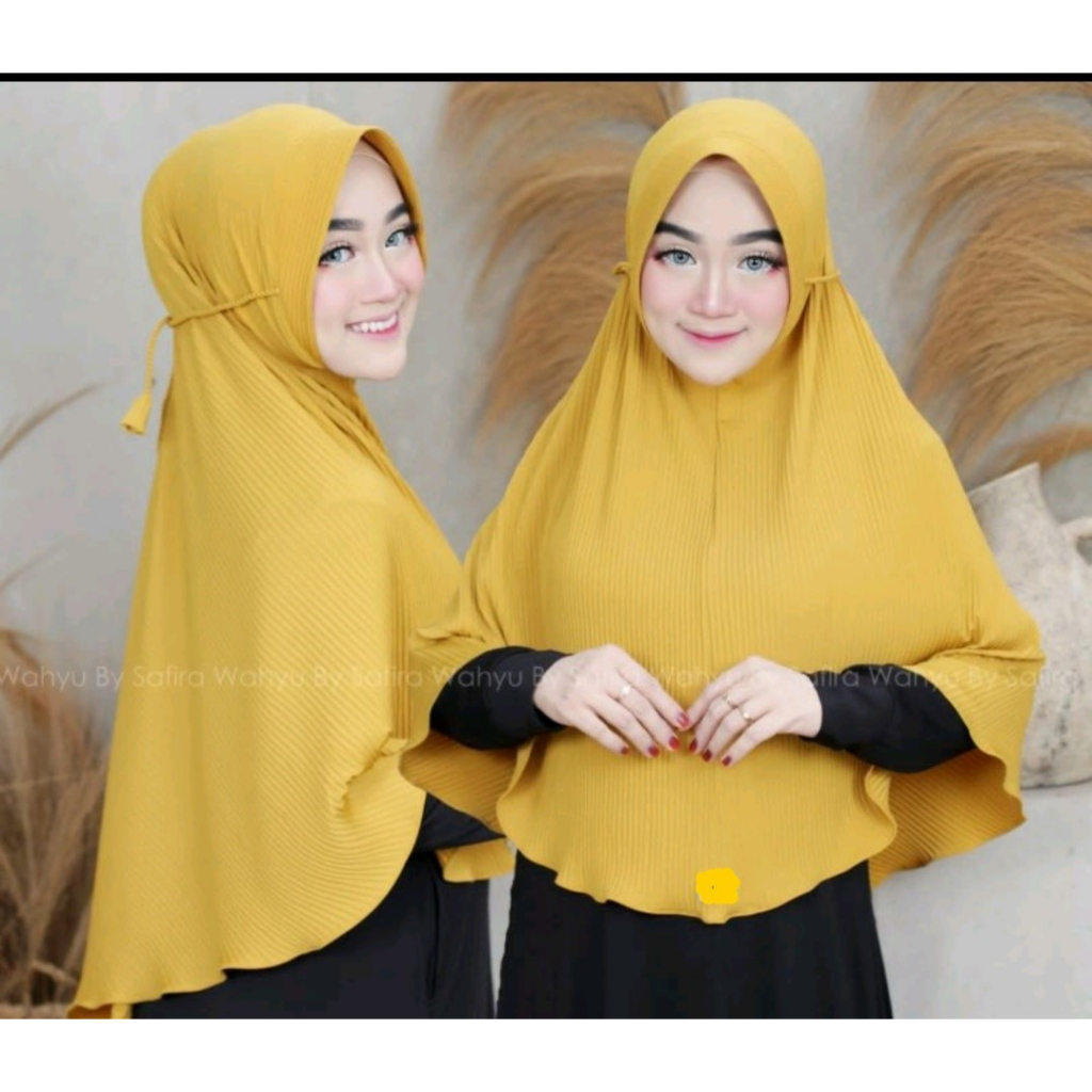 hijab plisket tali kepang tambang/hijab terbru
