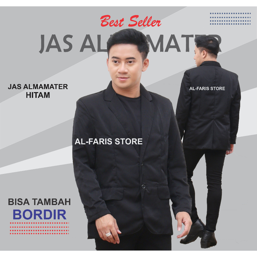 JAS BLAZER HITAM FULL FURING JAS HITAM POLOS FORMAL / JAS WISUDA / JAS ALMAMATER SERAGAM PONDOK OSIS
