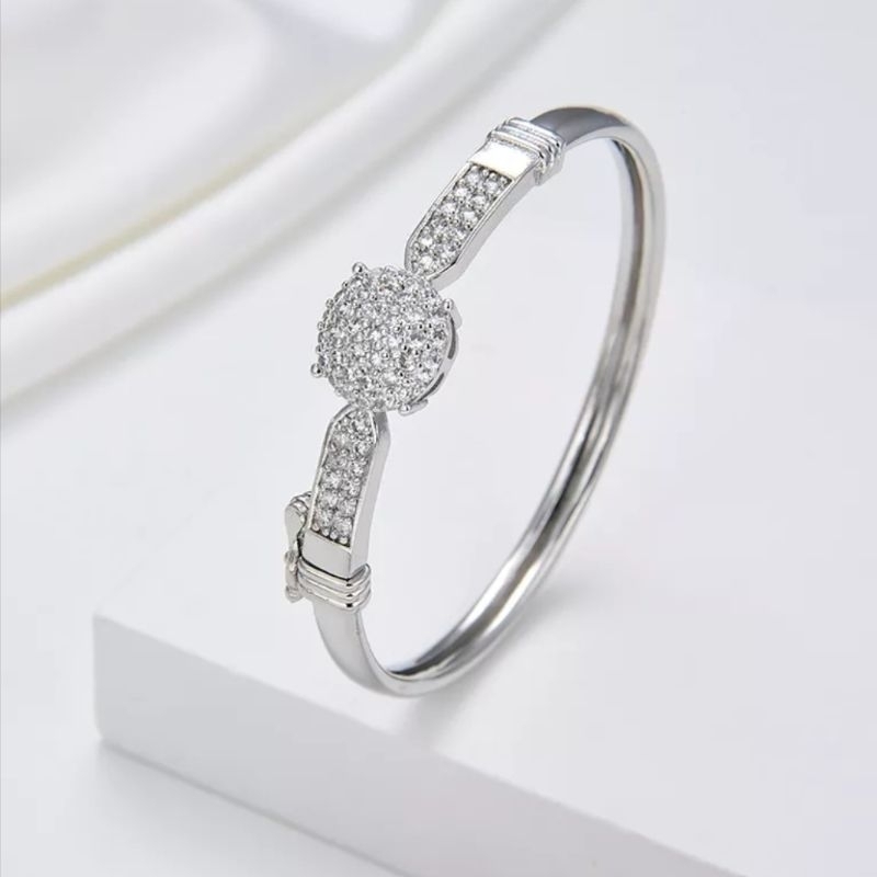 Gelang silver Putih Wanita Dewasa Lapis Emas 18K