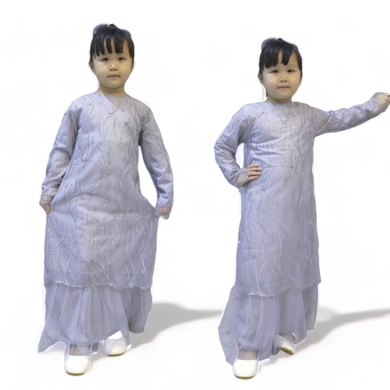 GAMIS TANIA KID/ BAHAN TILE RUBY MUTIARA/ GAMIS MUSLIM ANAK PEREMPUAN/ GAMIS PESTA ANAK-ANAK/ GAMIS 