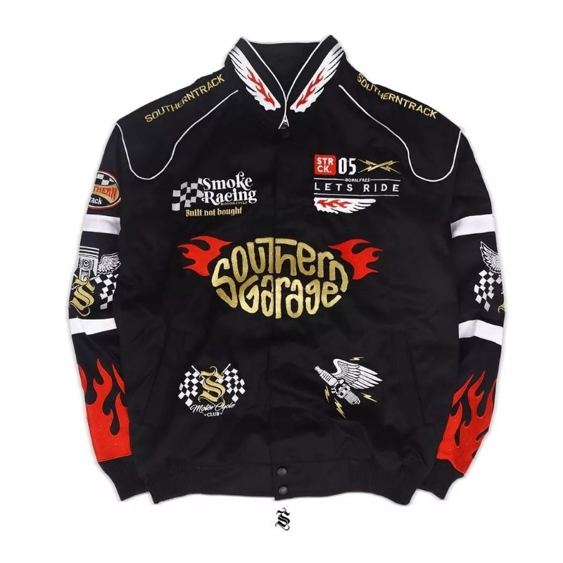 SOUTHERNTRACK NASCAR JACKET - LET'S RIDE BLACK GOLD RED (size L)