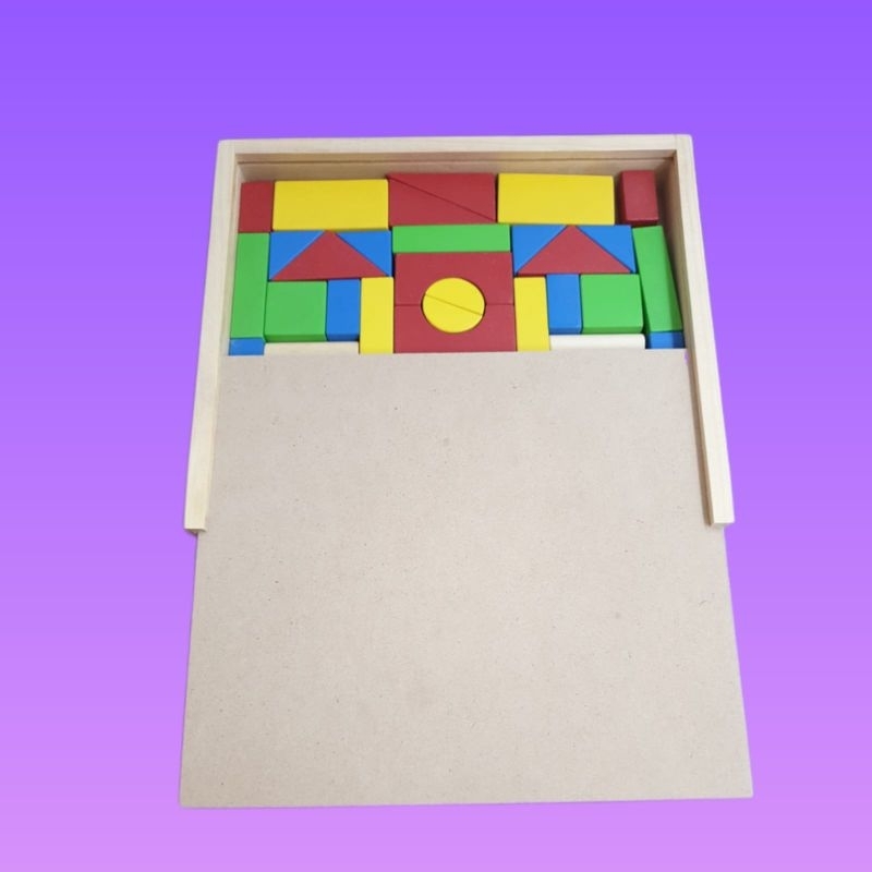 nafisah edutoys mainan edukasi edukatif BALOK 48 DENGAN TUTUP wooden city block kayu susun kreatif