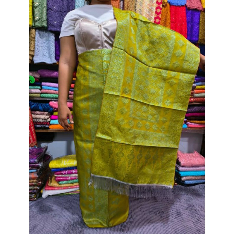 songket mesin cantik manis set slendang