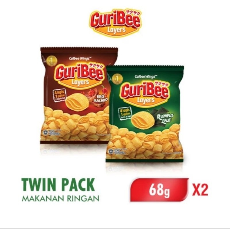 

Guribee Layers Makanan Ringan Rumput Laut & BBQ Balado 65 gr