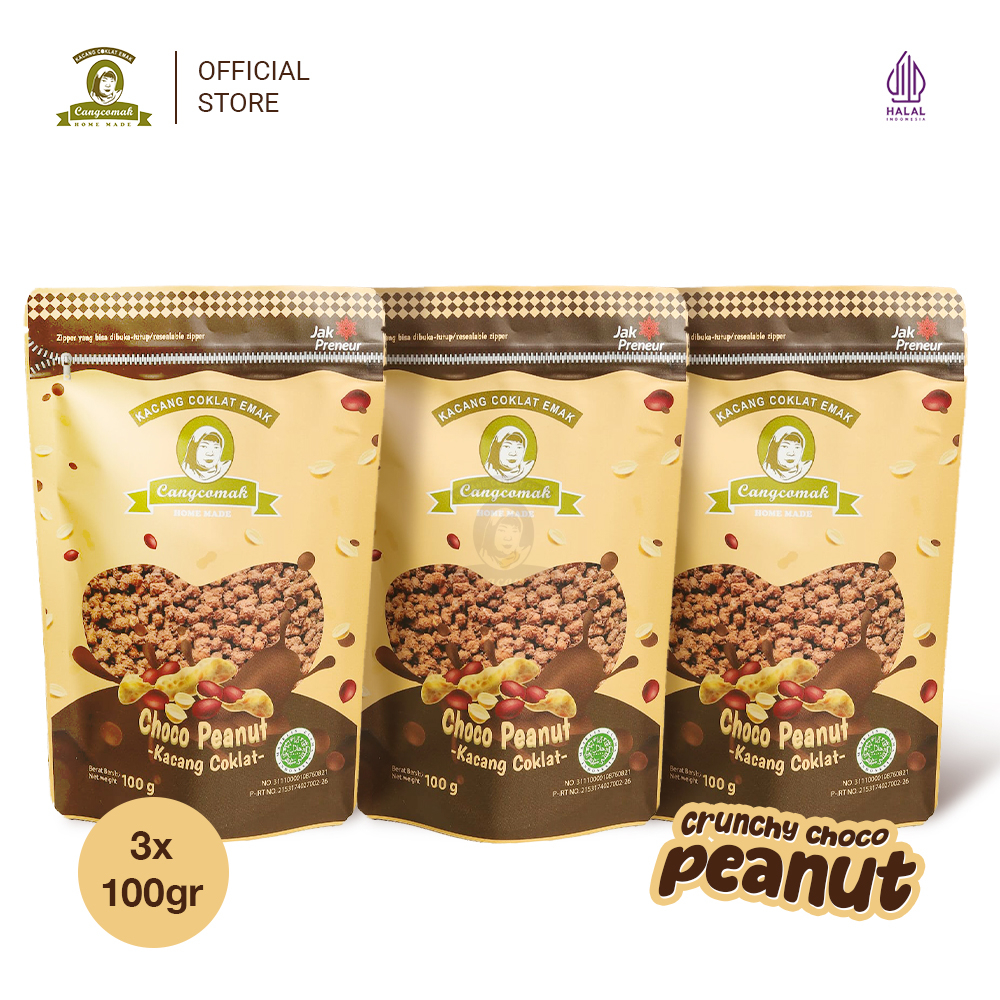 

Cangcomak Kacang Tanah Cokelat Crunchy Choco - 3 in 1 - Cokelat Peanut Panggang Cemilan kacang Coklat Bundling