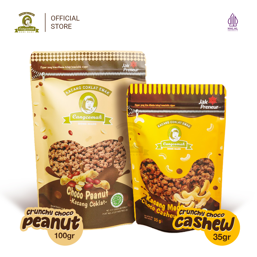 

Snack Kacang Coklat Panggang Choco Crunchy Peanut Cemilan Jajanan Grade Super Kacang Coklat Mede Coklat