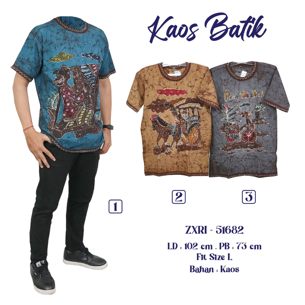 KAOS BATIK UNISEX KAOS BATIK BAHAN KATUN PREMIUM RIA BATIK SOLO