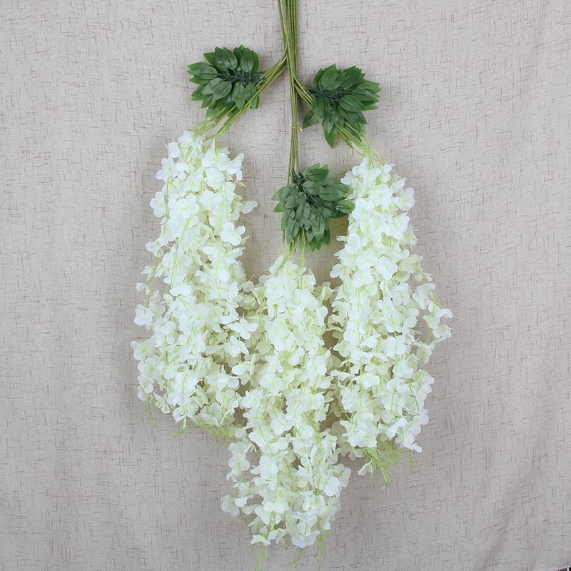 PROMO WISTERIA JUMBO PUTIH MURAH /DEKORASI PERNIKAHAN/BUNGA PALSU