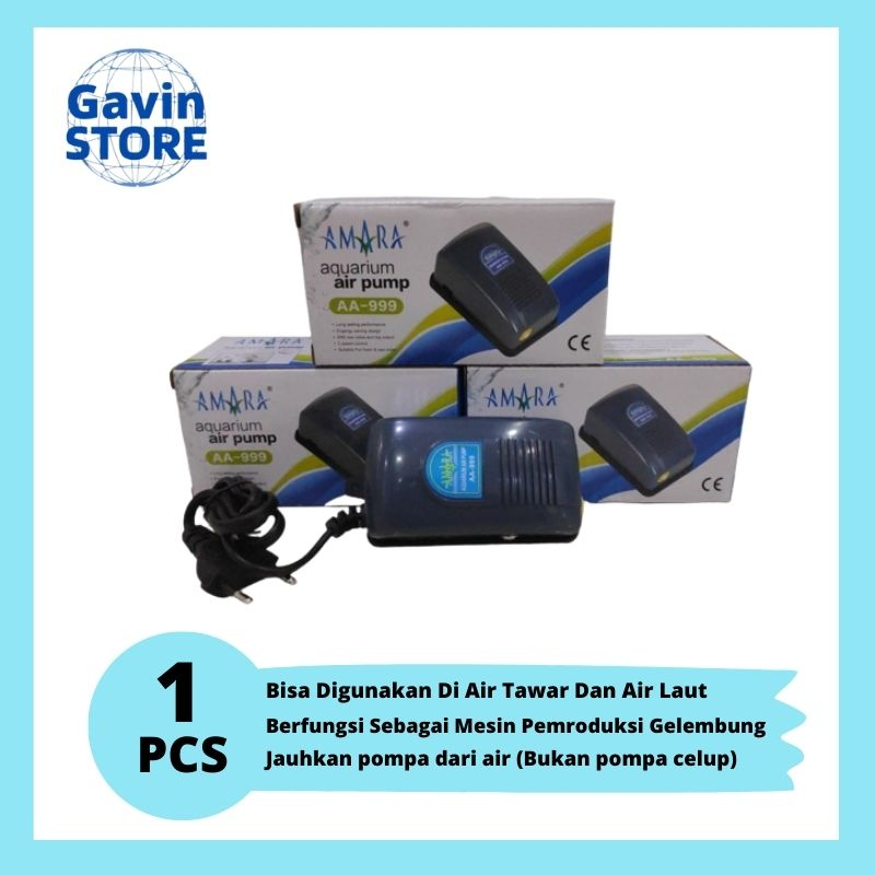 Gelembung Udara Aquarium Amara aa 999 Pompa Udara Aerator Gelembung Mesin Pompa Aquarium