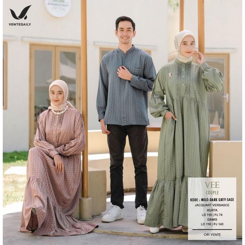 COUPLE ARKANA AGISYA ALKA AZAHRA CLEO NALA VEE ZAURA // Series Original Vente Daily Gamis+kemeja Sar
