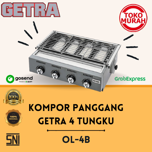 Kompor Panggang Bakaran Sosis 4 Tungku/Roaster 4 Burner GETRA OL-4B