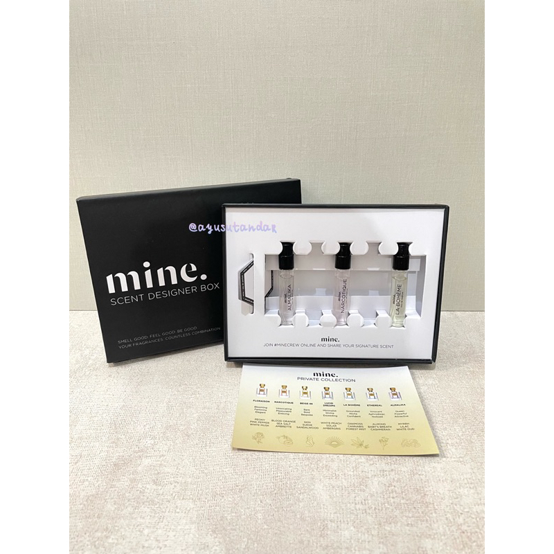 MINE PERFUMERY Scent Designer Kit / 3 x 2.5ml Vial EDP, Almalika - Narcotique - La Boheme