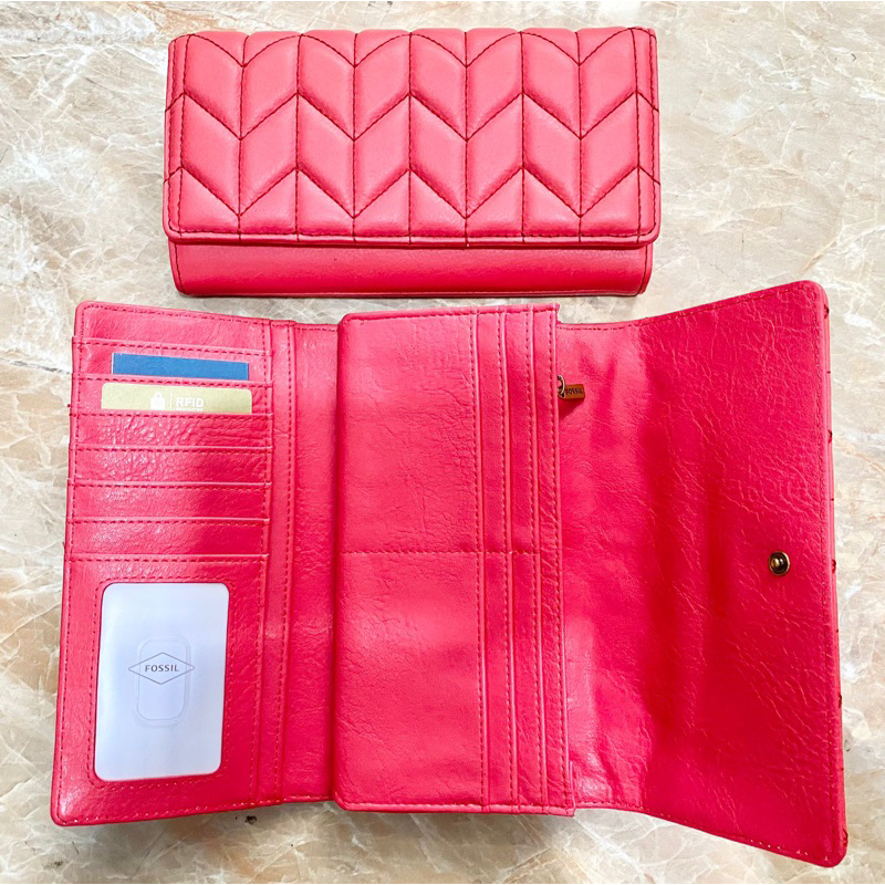 Fossil RFID Logan Flap Cherry
