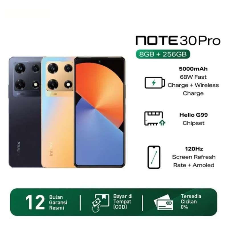 Infinix note 30 pro 8/256 Garansi resmi free wireless charger pad