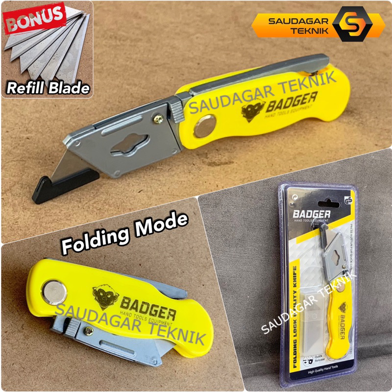 

Cutter Lipat Unboxing Silet Pisau Lipat Kecil Serbaguna Folding Knife Gypsum Tali Kardus