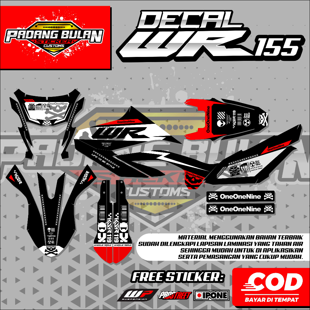 DECAL YAMAHA WR 155R / DECAL VARIASI YAMAHA WR155R