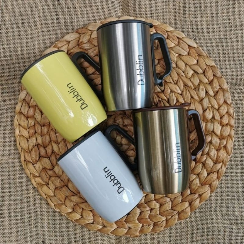 MUG DUBBLIN 350 ML GELAS MUG DUBBLIN REFRESH HANDLE GRIP STAINLES STEEL
