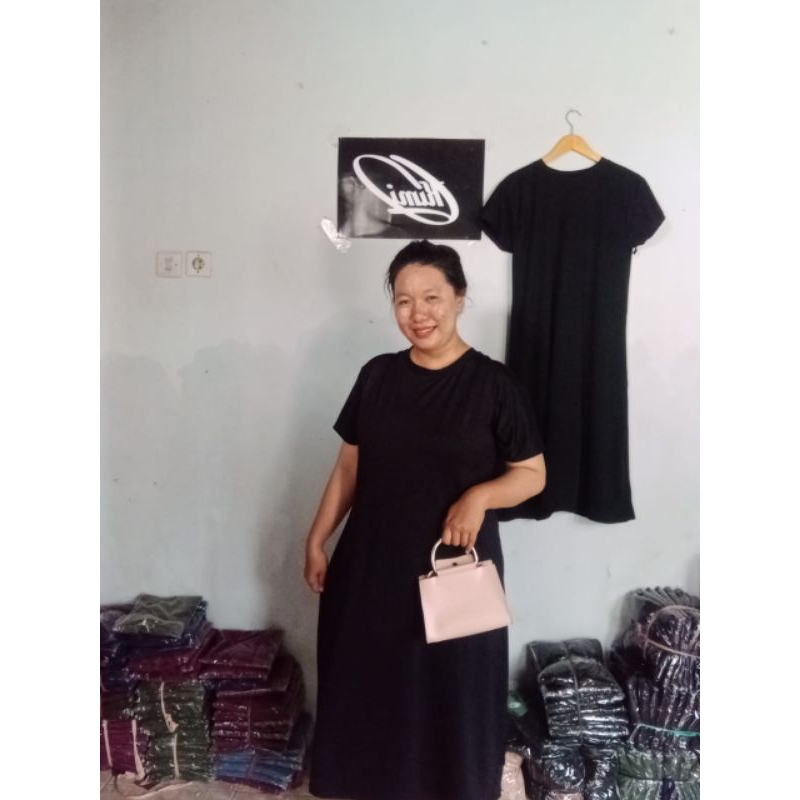 Dress kaos jumbo dress daster kaos polos