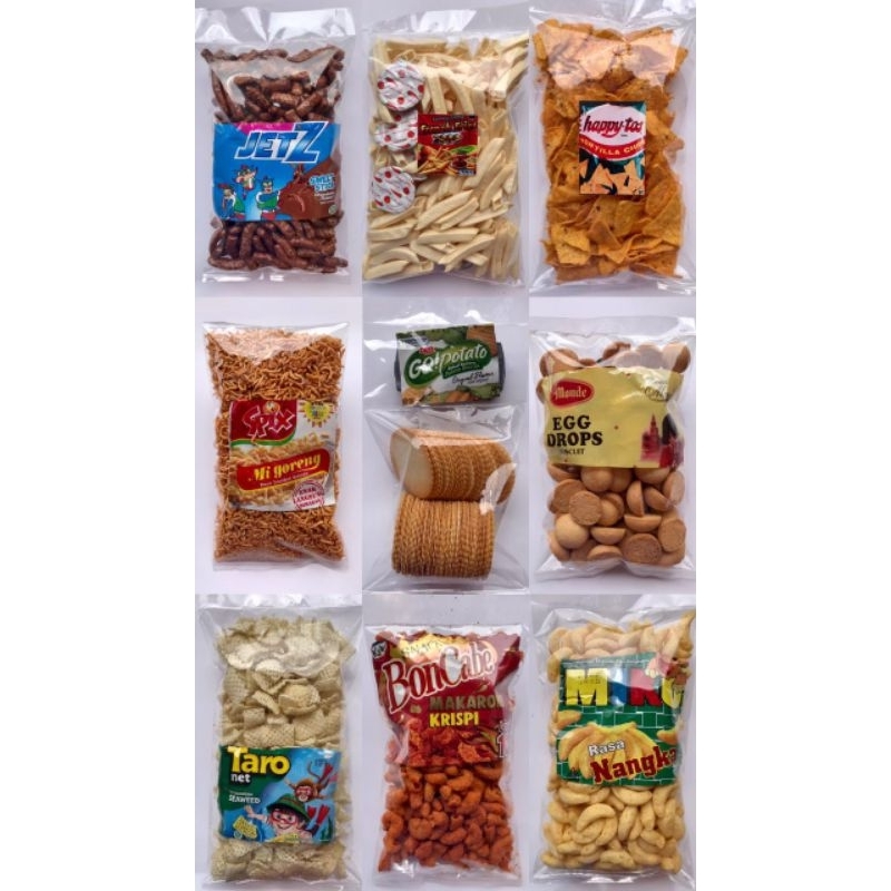 

SNACK REPACK TAROO/ BONCABE/ MIKO/ GOPOTATO/ EGGDROP/ SPIXMIE/FF2000/HAPPYTOS 150GR