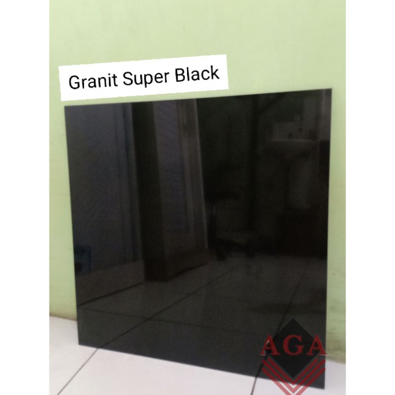GRANITE 60X60 HITAM POLOS GLOSSY