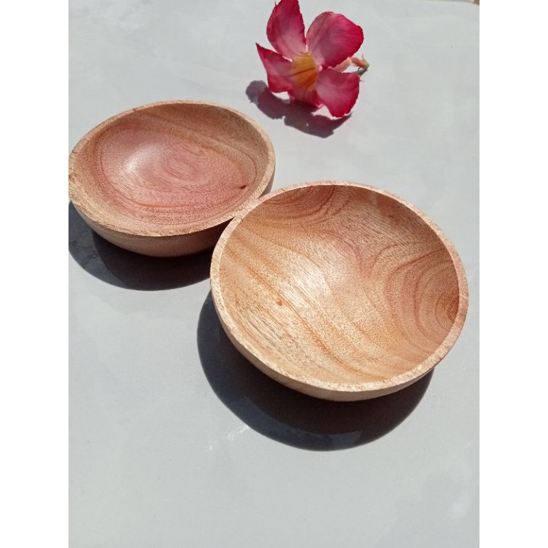 wadah sambal/lepek 8cm kayu mahoni