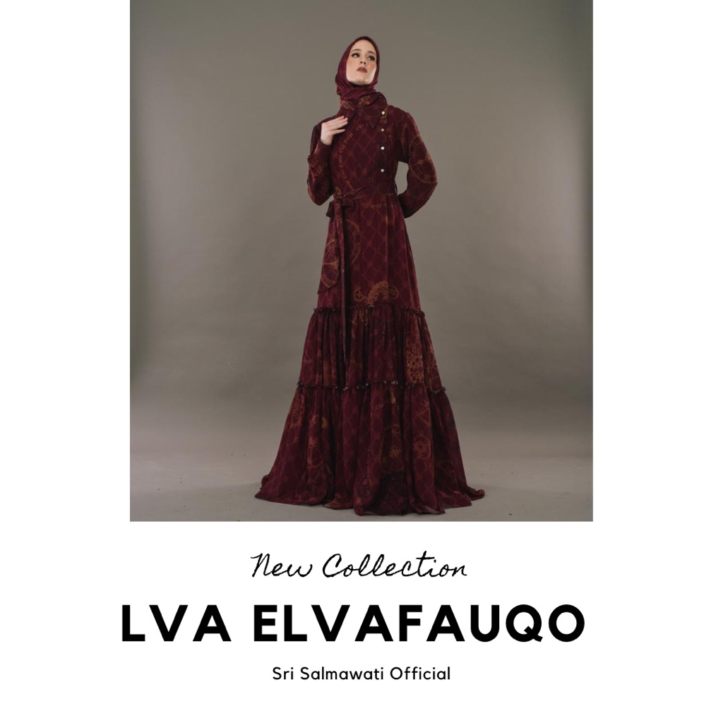 LVA ELVAFAUQO I TSABITA I SET SCARF I LIQUORICE I BAJU SET SYARI