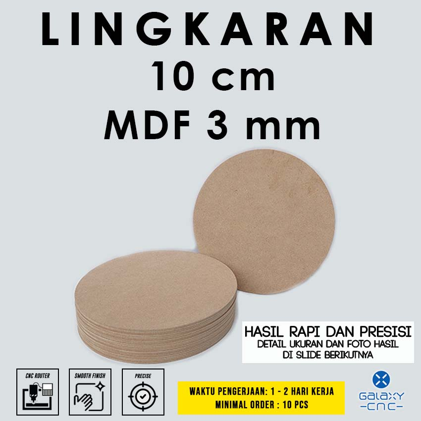 Lingkaran 10 cm - MDF 3 mm - MDF board / papan MDF kayu