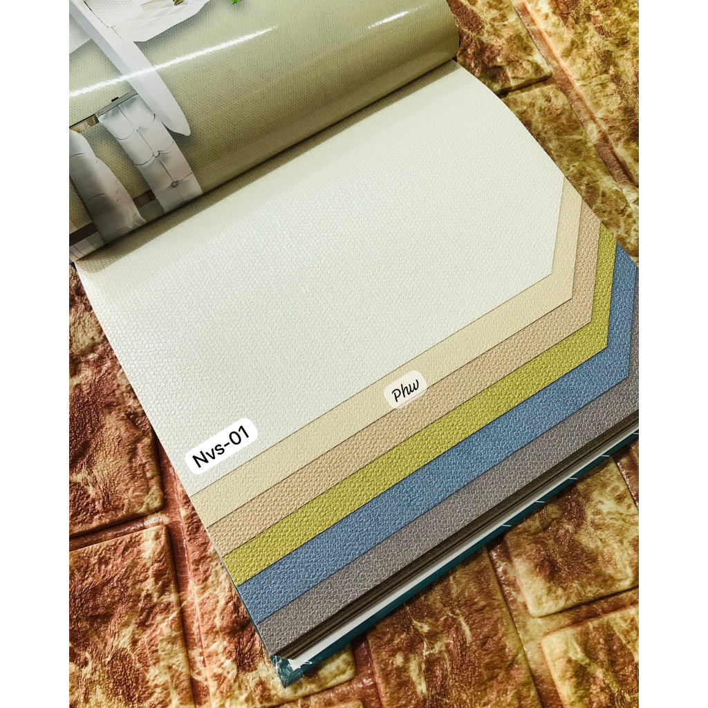 WALLPAPER DINDING MOTIF POLO SERAT KAIN MINIMALIS NOVUS