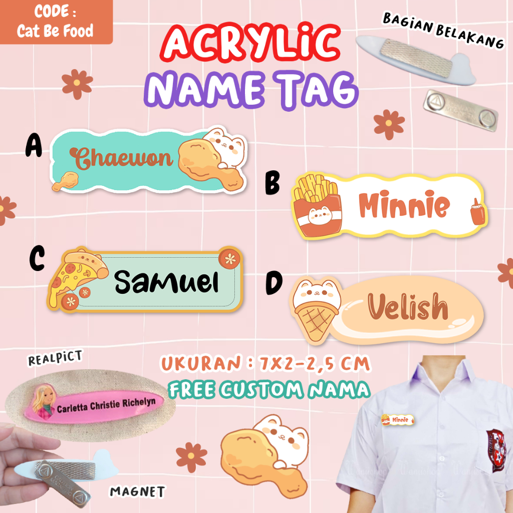 

PAPAN NAMA / NAME TAG / NAME TAG AKRILIK /NAME TAG MAGNET GIANT PALACE ART