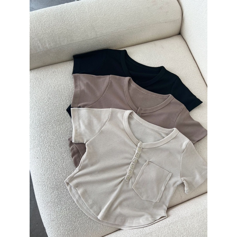 Crop Rib Knit Top | Crop Top Basic | Baju Crop Wanita | Kaos Crop | Crop Tshirt