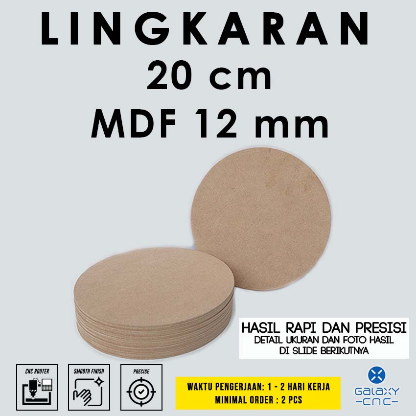 

Lingkaran 20 cm - MDF 12 mm - MDF board / papan MDF kayu