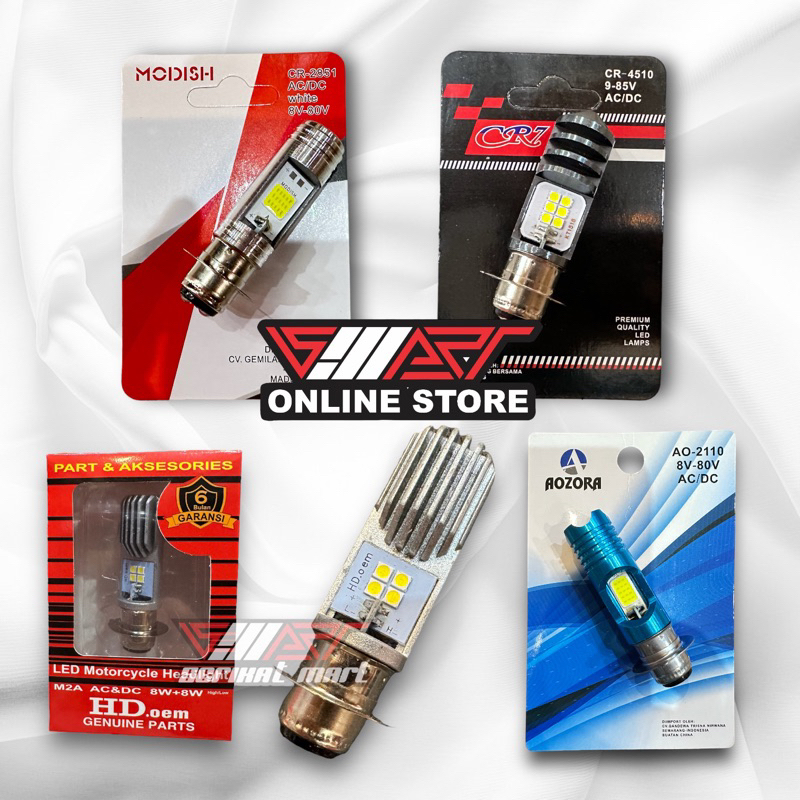 LAMPU LED 2 SISI 12 V CAHAYA PUTIH LAMPU DEPAN LED MOTOR