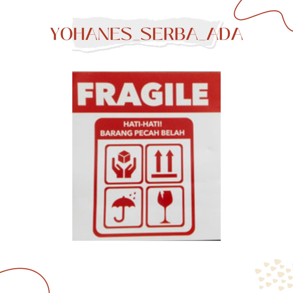 

fragile sticker satuan polos