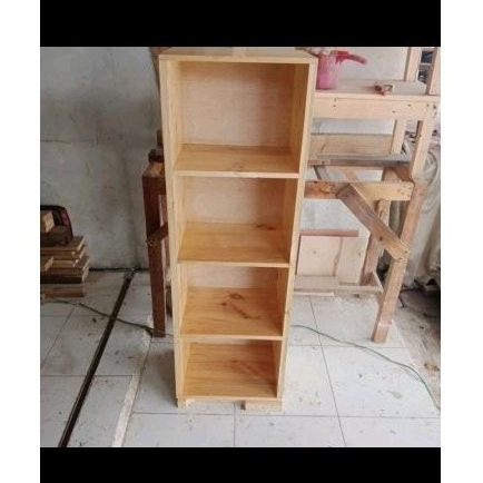 Rak buku susun kayu jati belanda