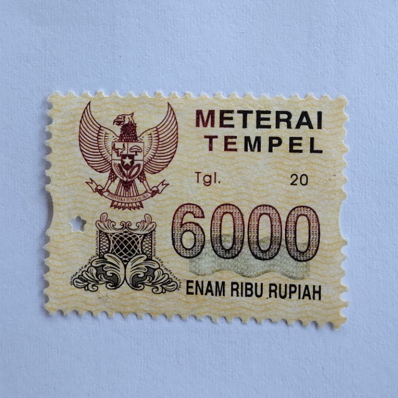 

materai Rp6000 asli tahun 2004 2005 2006