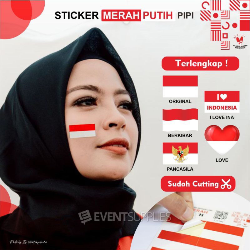 

(ISI 28PCS)STIKER PIPI MERAH PUTIH - STIKER HUT RI TEMPELAN PIPI