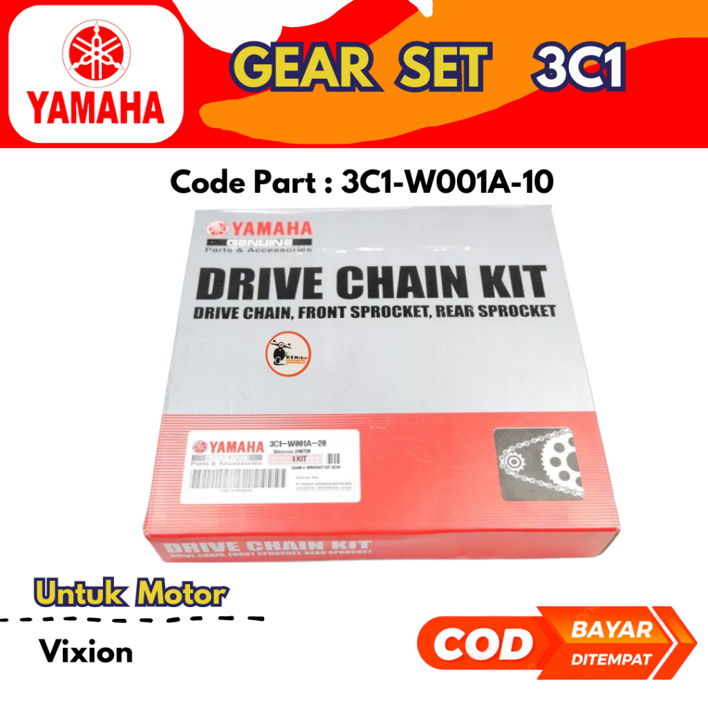 Gear Set Rantai VIXION Gir set Kode 3C1-W001A-10