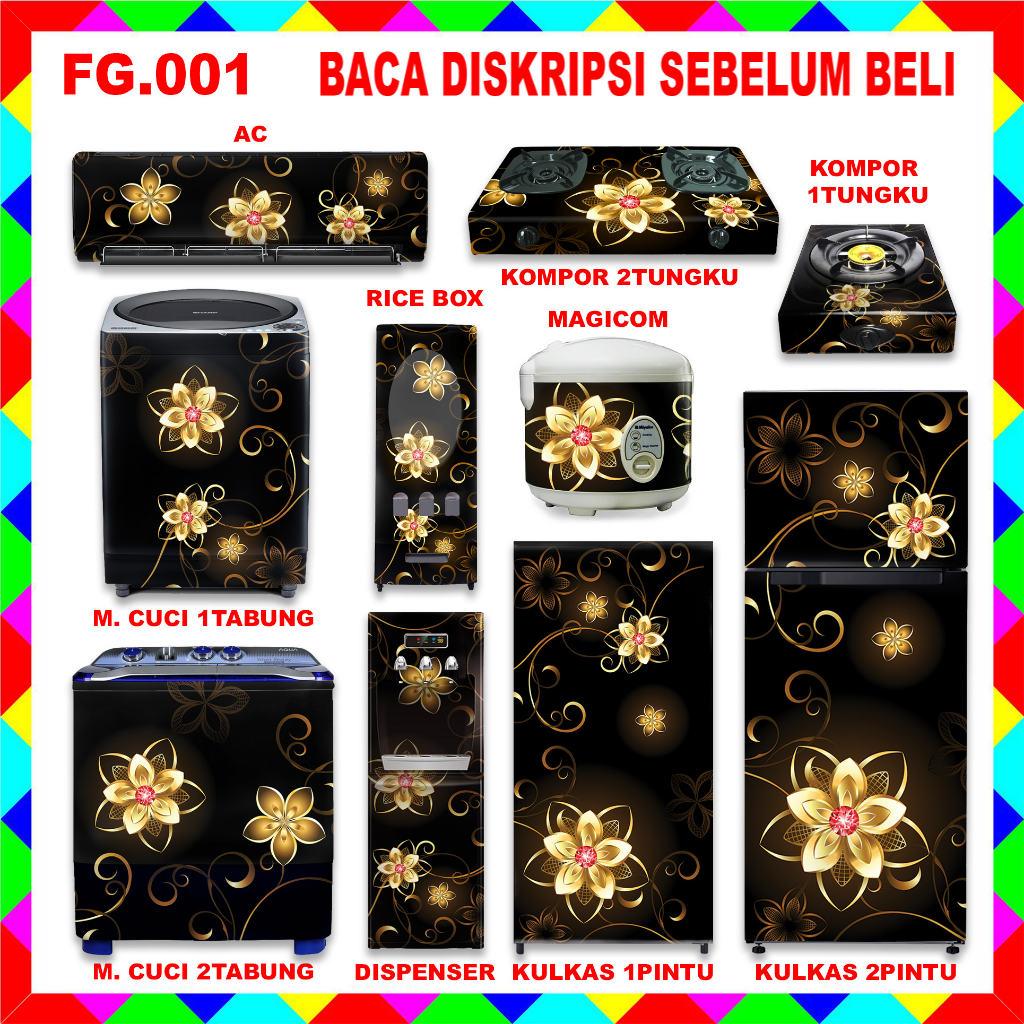 

STIKER 1 SET MOTIF GOLD FLOWERS