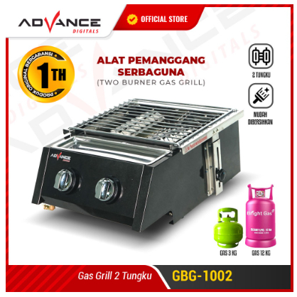Advance GBG-1002 Kompor Gas Tungku Model Bakar Panggang 2 Tungku