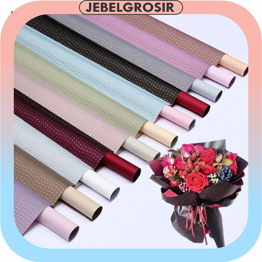 

Flower Wrapping Paper Small Polkadot Cellophane Kertas Buket Motif Polkadot Kecil Ecer KB6031