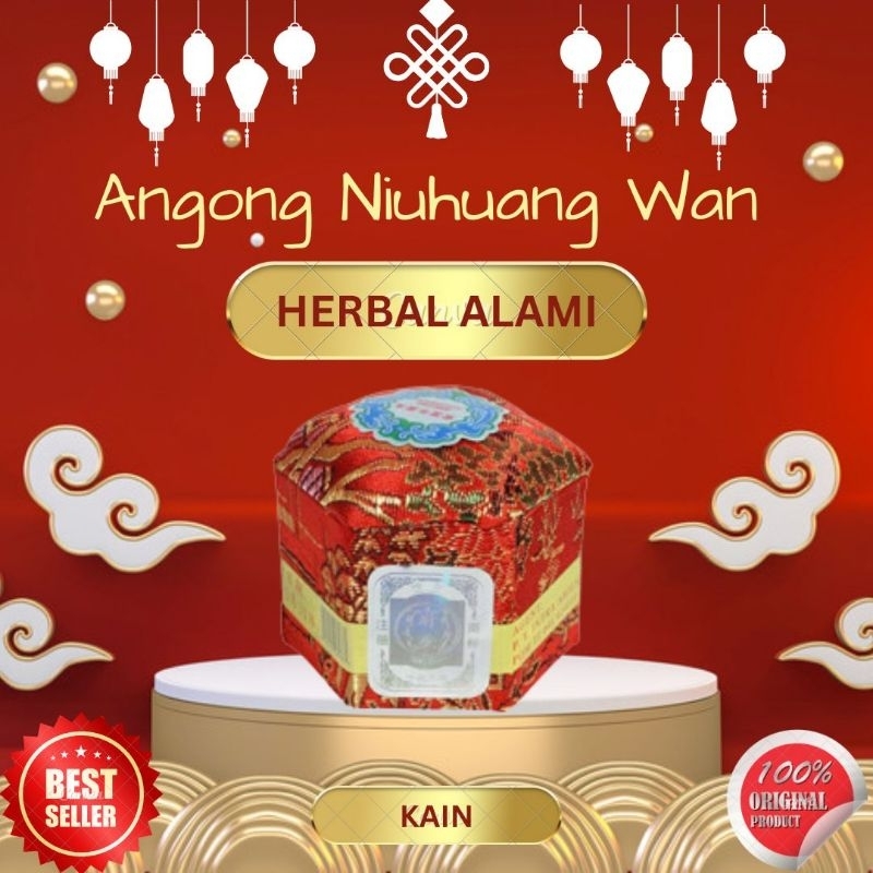 Angkung Angong Niuhuang Wan Kain Original Obat Herbal Stroke, Saraf Kejepit, Epilesi