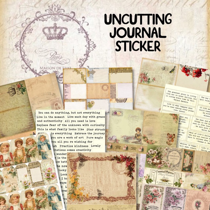 

[Journalingtime] isi 134 gambar DIY Uncutting scrapbook journaling kit sticker